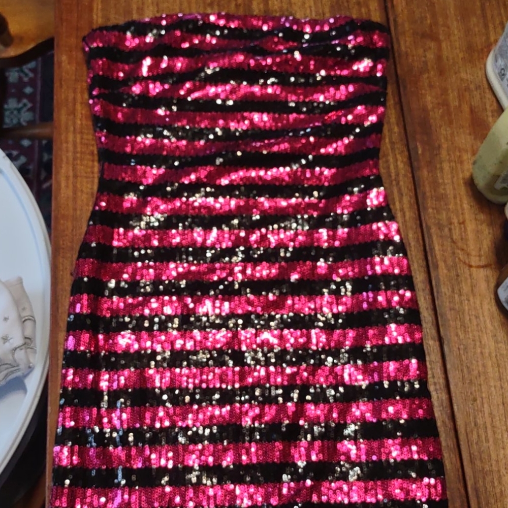 Forever 21 , small , black and pink stripped